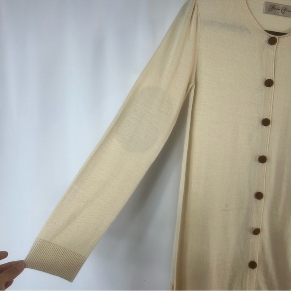 Elbow Patch Sweater Women's Victorian Romantic Long Cream Button-Up Cardigan M - Picture 6 of 12